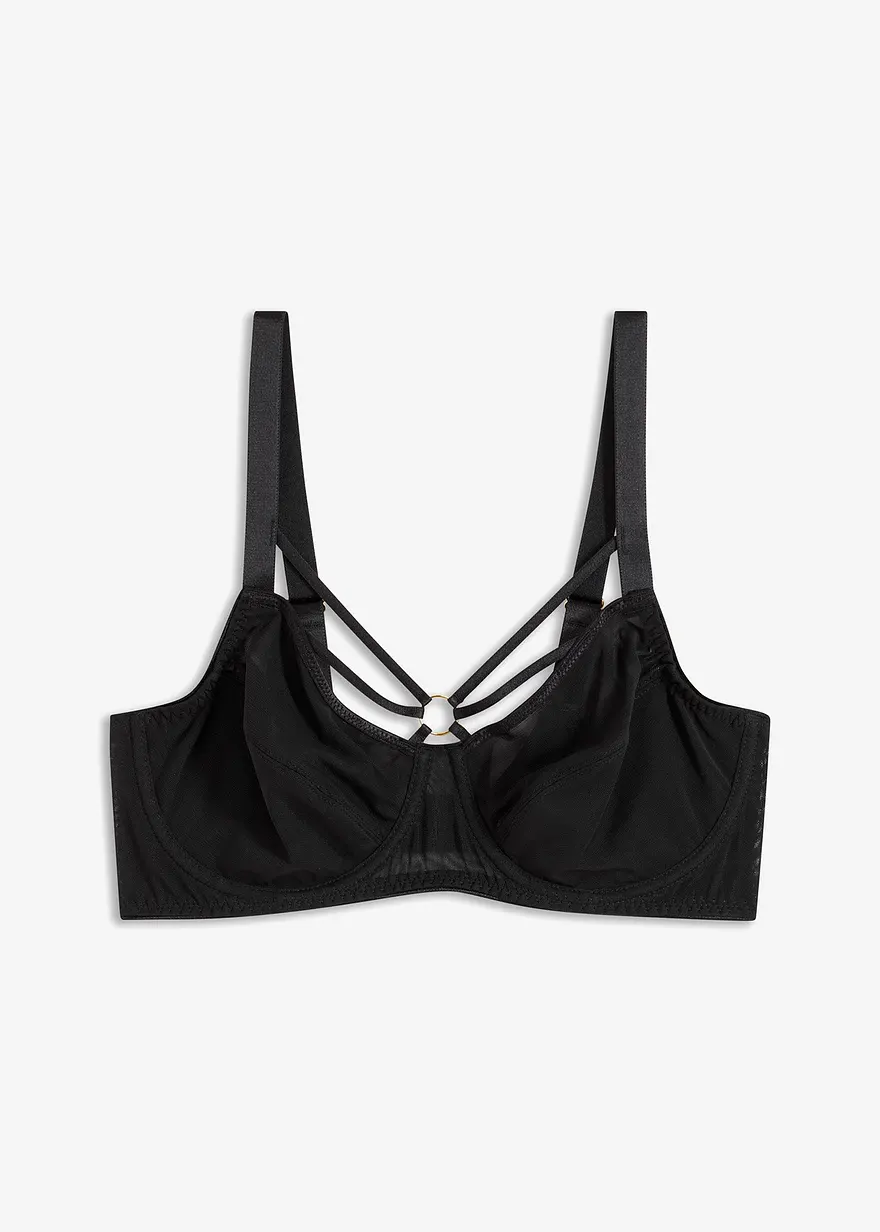 Minimizer-BH mit Schmuckdetail in schwarz von vorne - bonprix