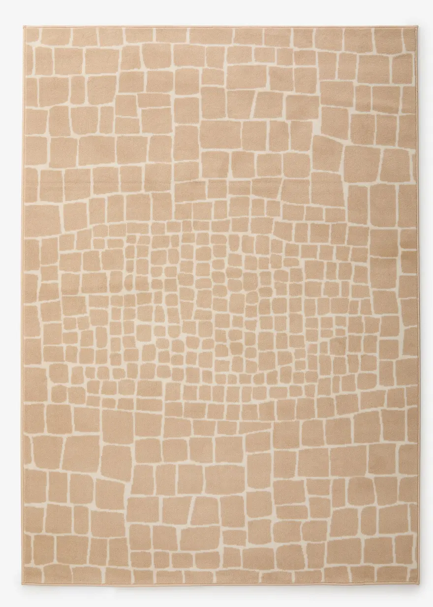 Teppich mit dezenter Struktur in beige von vorne - bonprix