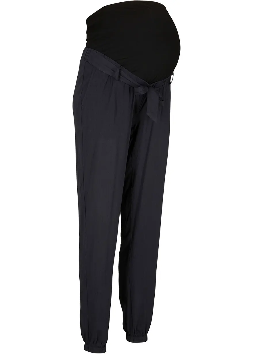 Leichte Umstandshose aus Viskose, Loose Fit in schwarz von der Seite - bonprix