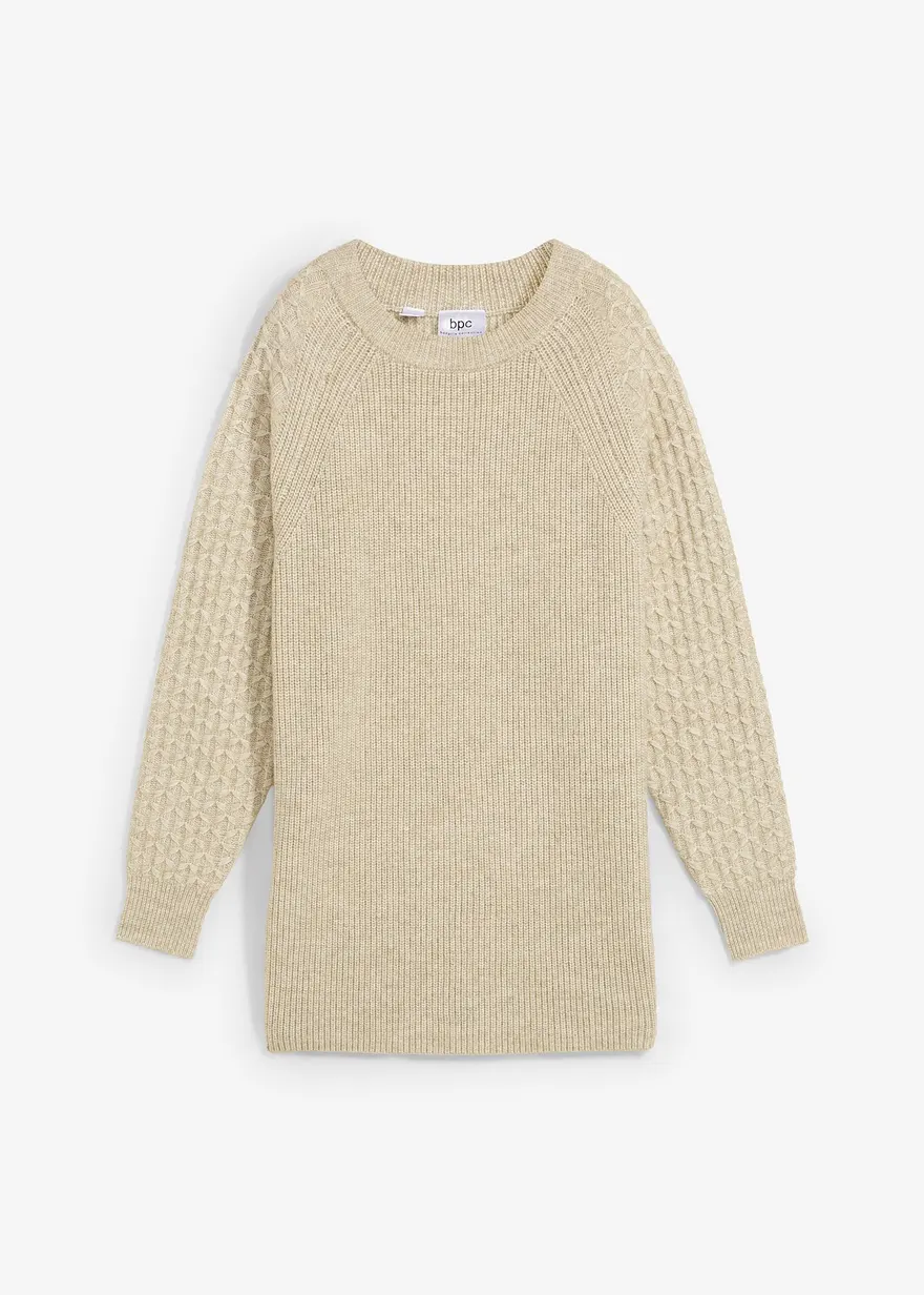 Warmer 2-in-1 Umstands- und Stillpullover in grün von vorne - bonprix