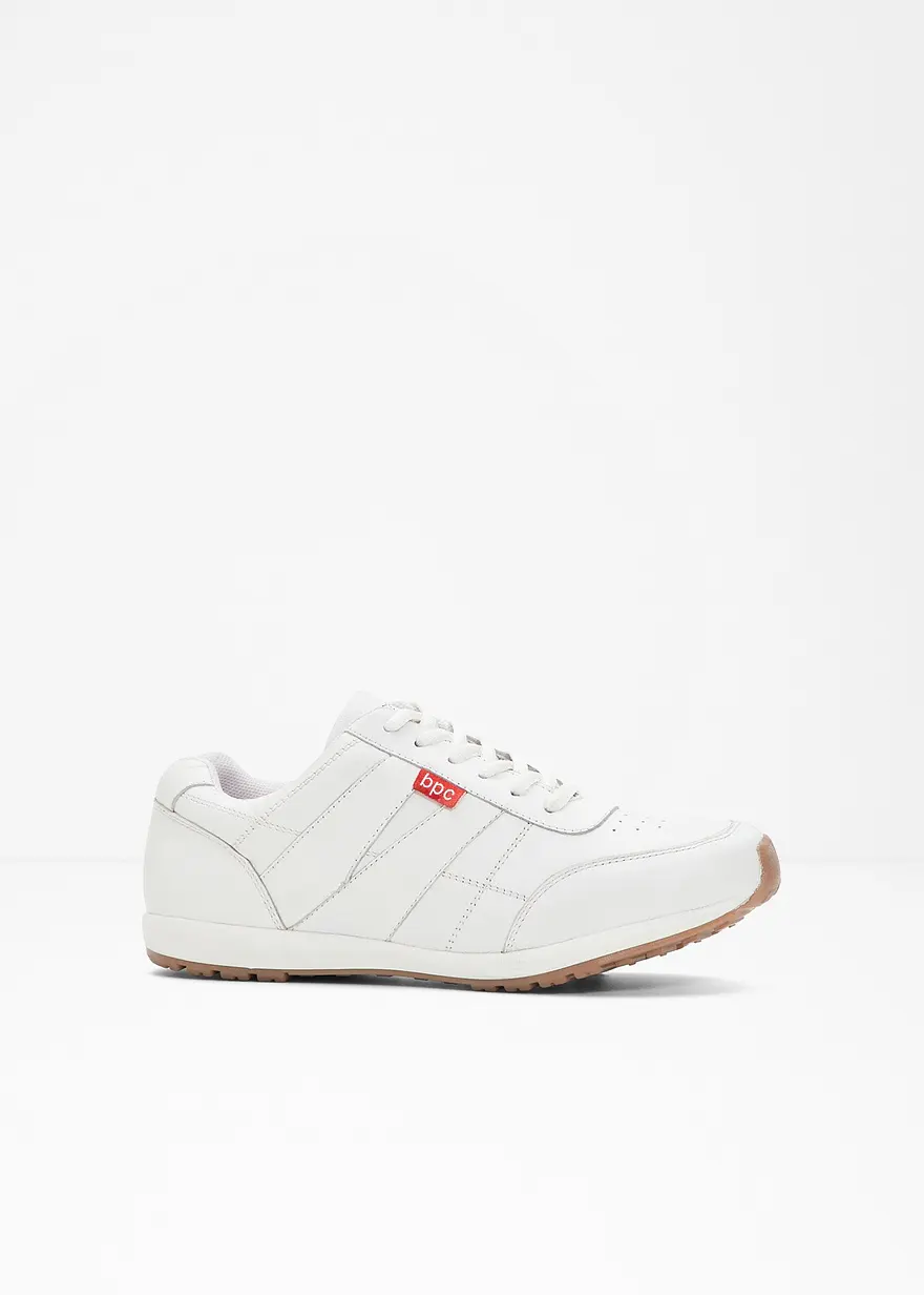 Sneaker aus Leder in weiß von vorne - bonprix