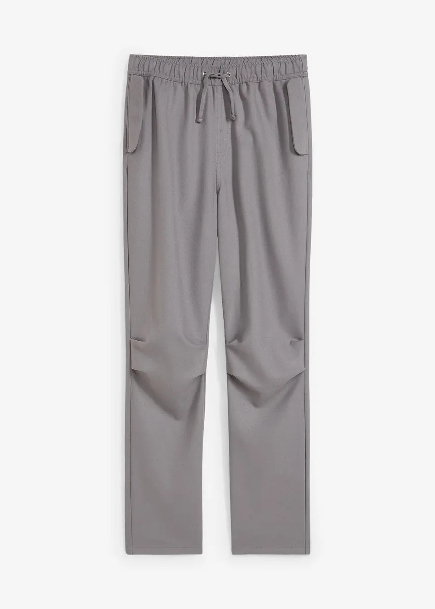 Schlupfhose aus softem Viskose-Mix, Regular Fit in grau von vorne - bonprix
