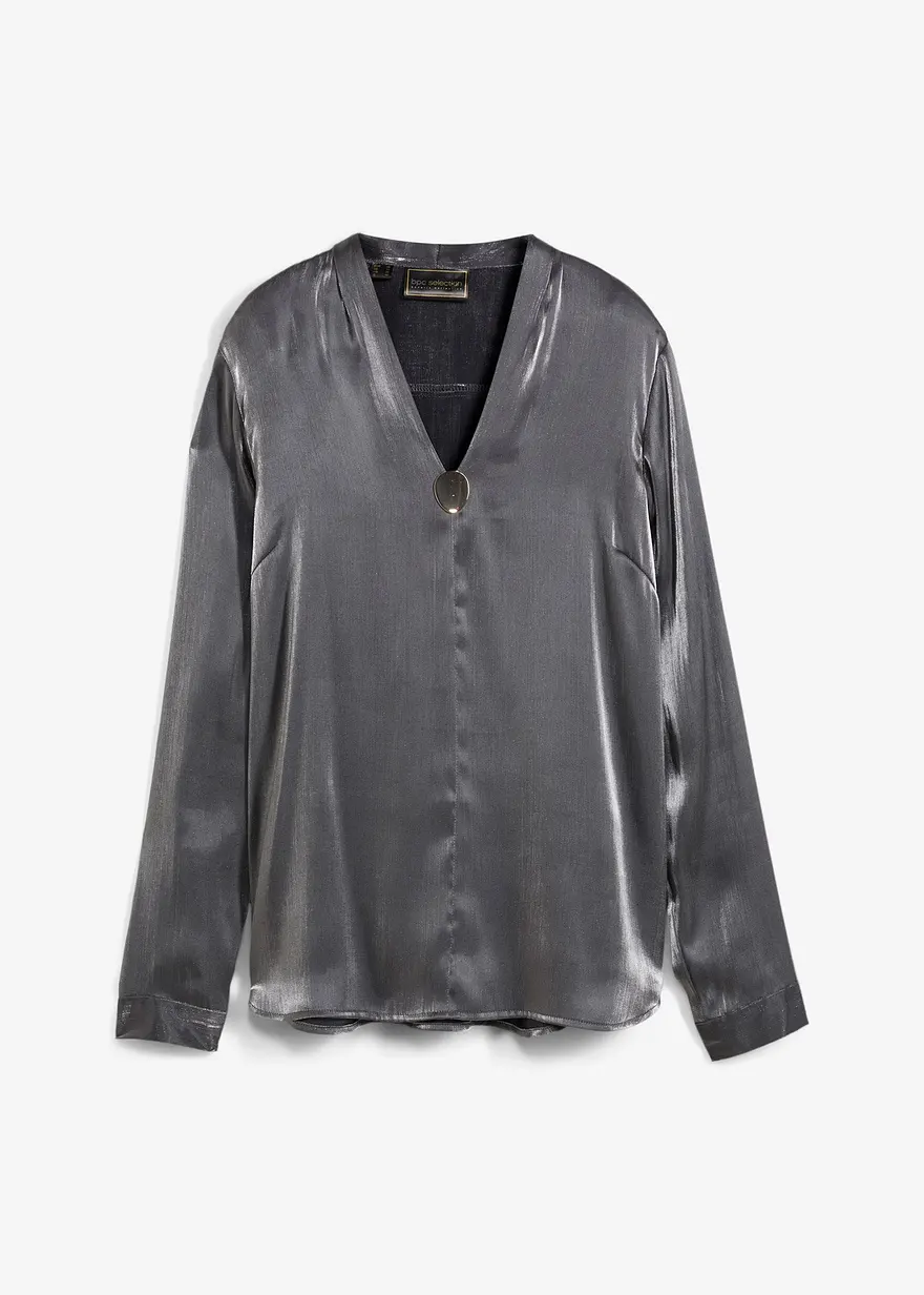 Tunika mit Broschendetail in schwarz von vorne - bonprix