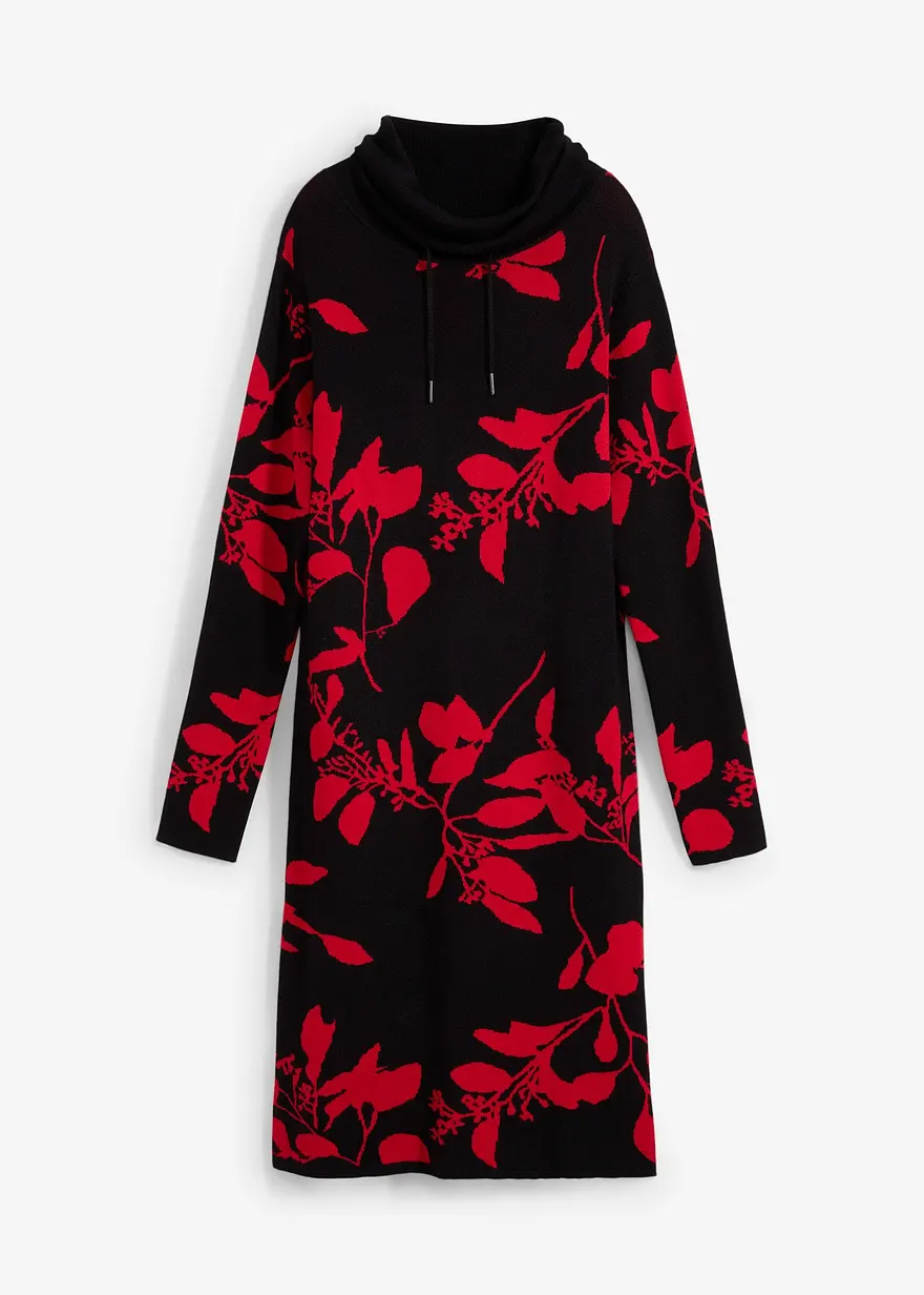 Strickkleid in schwarz von vorne - bonprix