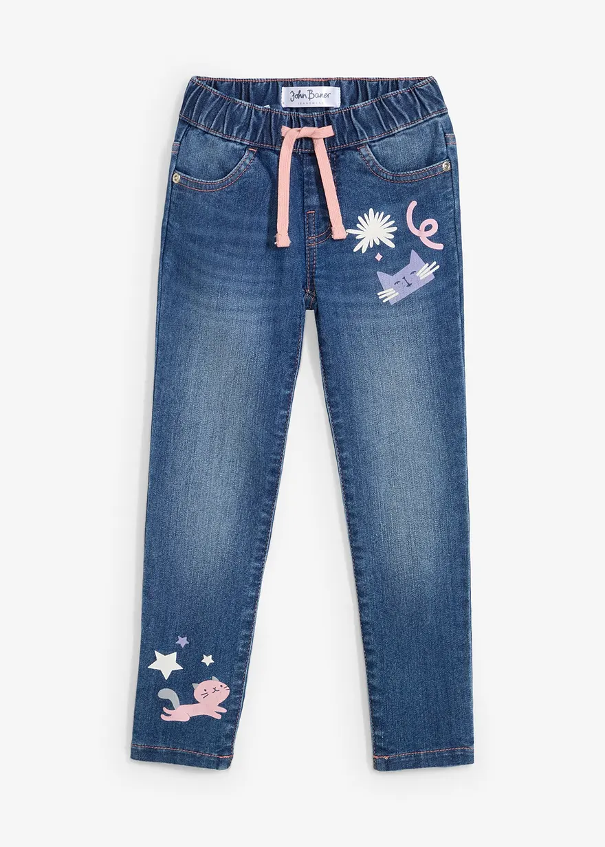 Straight-Jeans Mid Waist in blau von vorne - bonprix