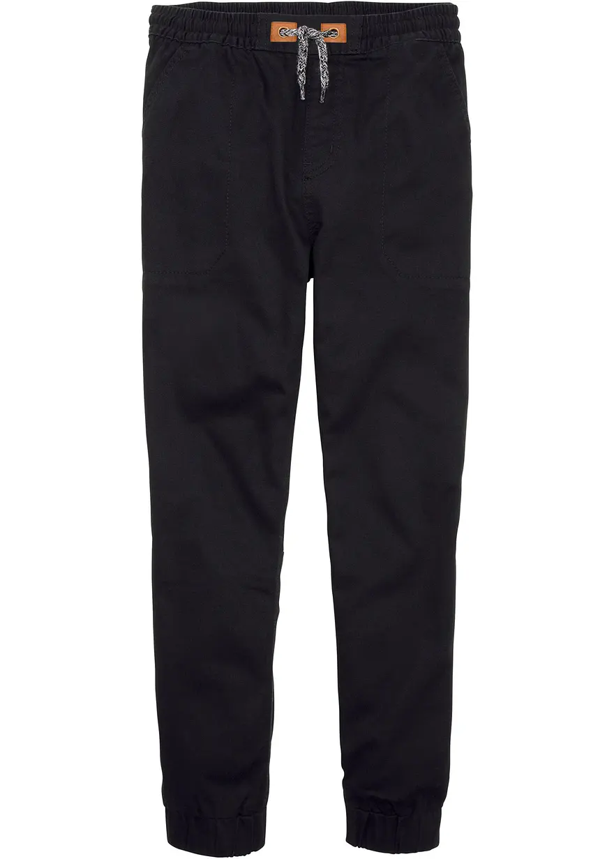 Lässige Thermohose mit kuscheligem Baumwollfutter in schwarz von vorne - bonprix