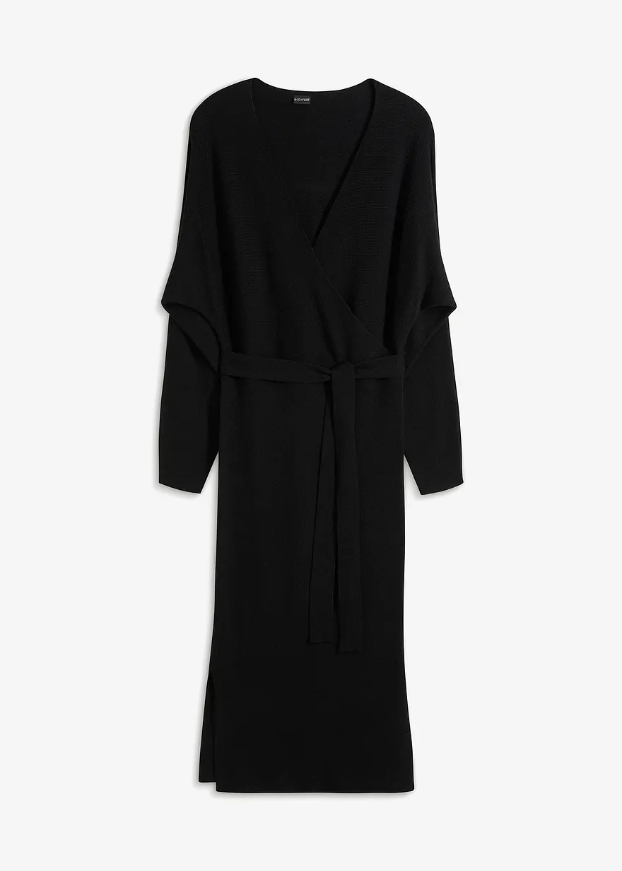 Strickkleid in schwarz von vorne - bonprix