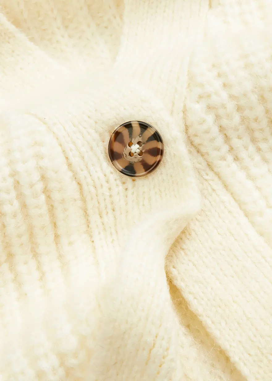 Grobstrickjacke mit Wollanteil in weiß - bonprix