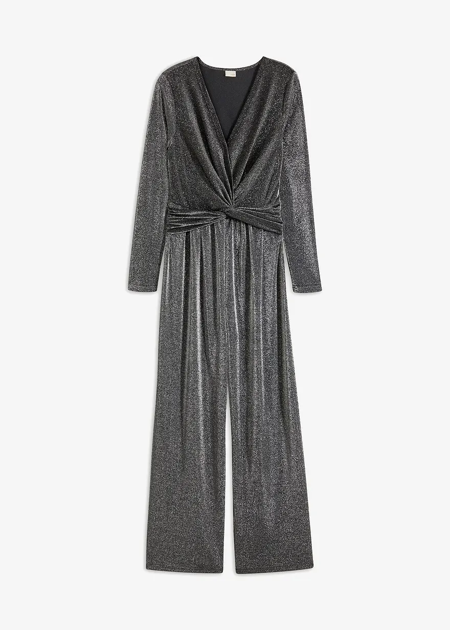 Overall mit Glitzer in schwarz von vorne - bonprix