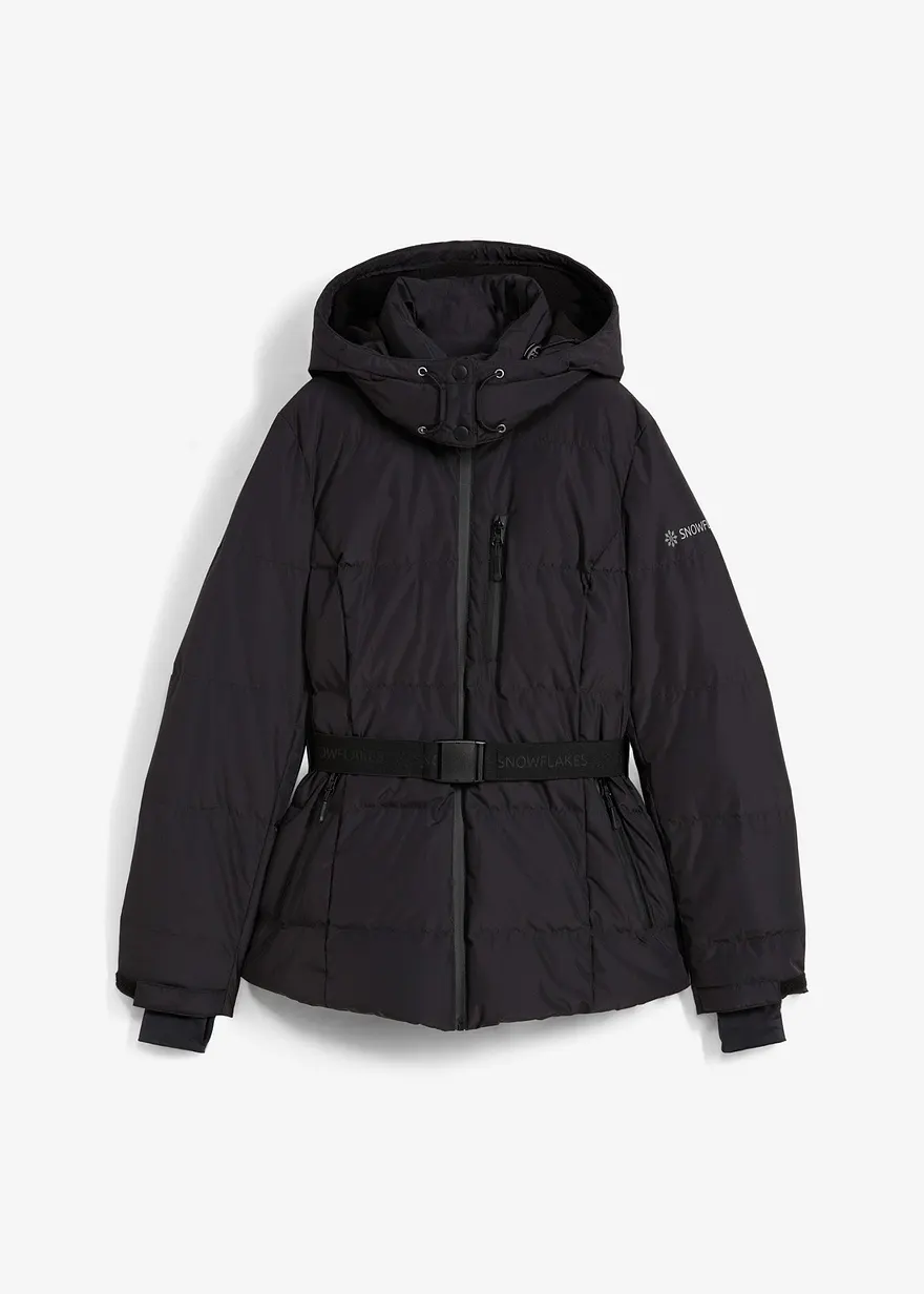wasserabweisende Ski Daunenjacke mit wärmeisolierender Funktion in schwarz von vorne - bonprix