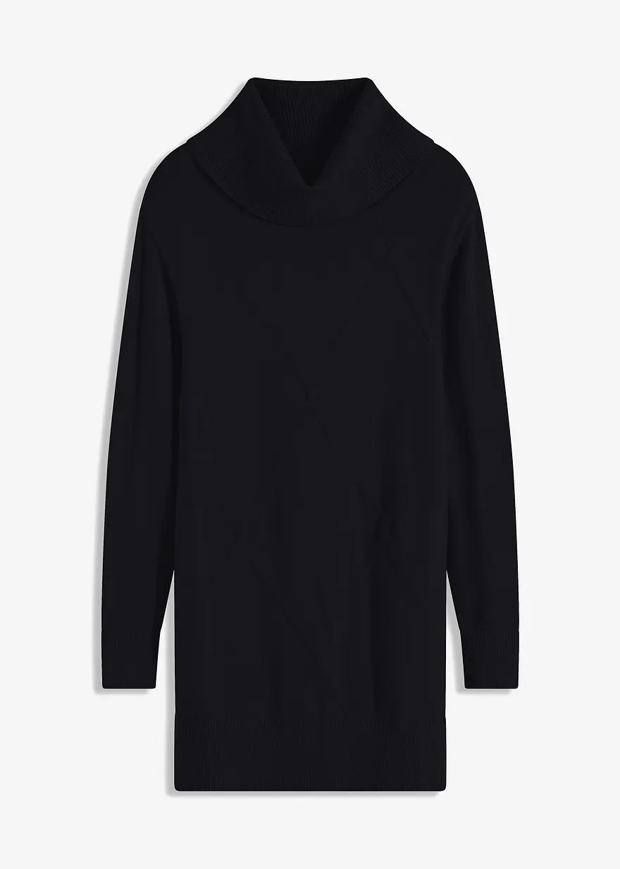 Longpullover in schwarz von vorne - bonprix