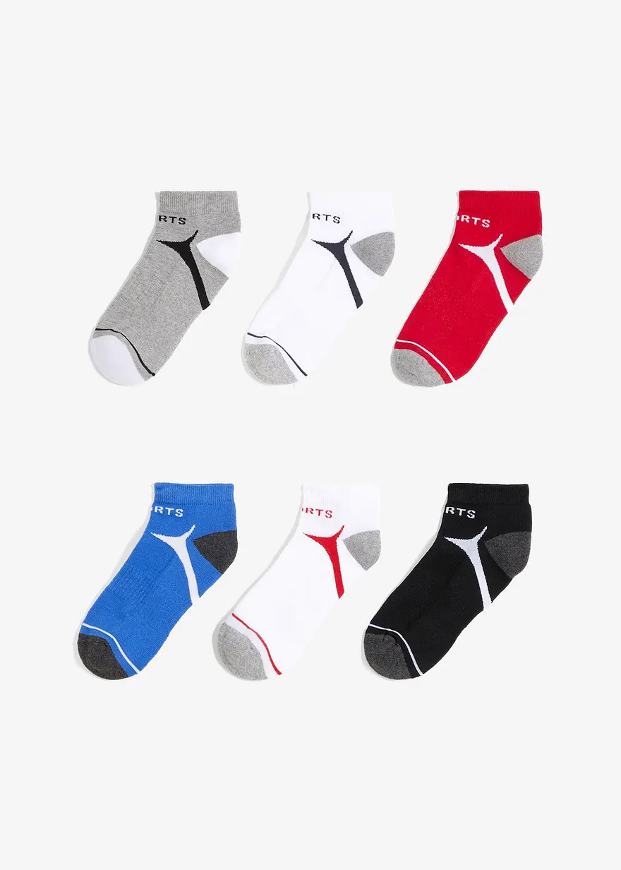 Sportsocken mit Innenfrottee in Sohle (6er Pack) in schwarz von vorne - bonprix
