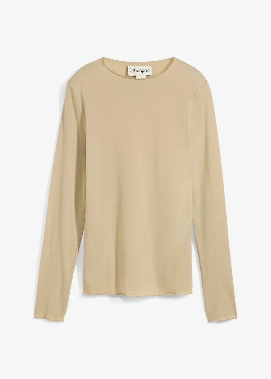Weiches Langarmshirt in grün von vorne - bonprix