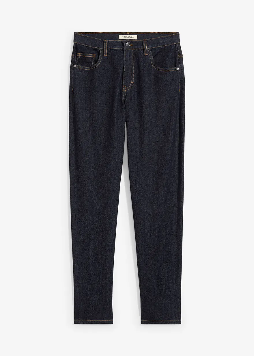 Regular Fit Stretch-Jeans, Tapered in blau von vorne - bonprix