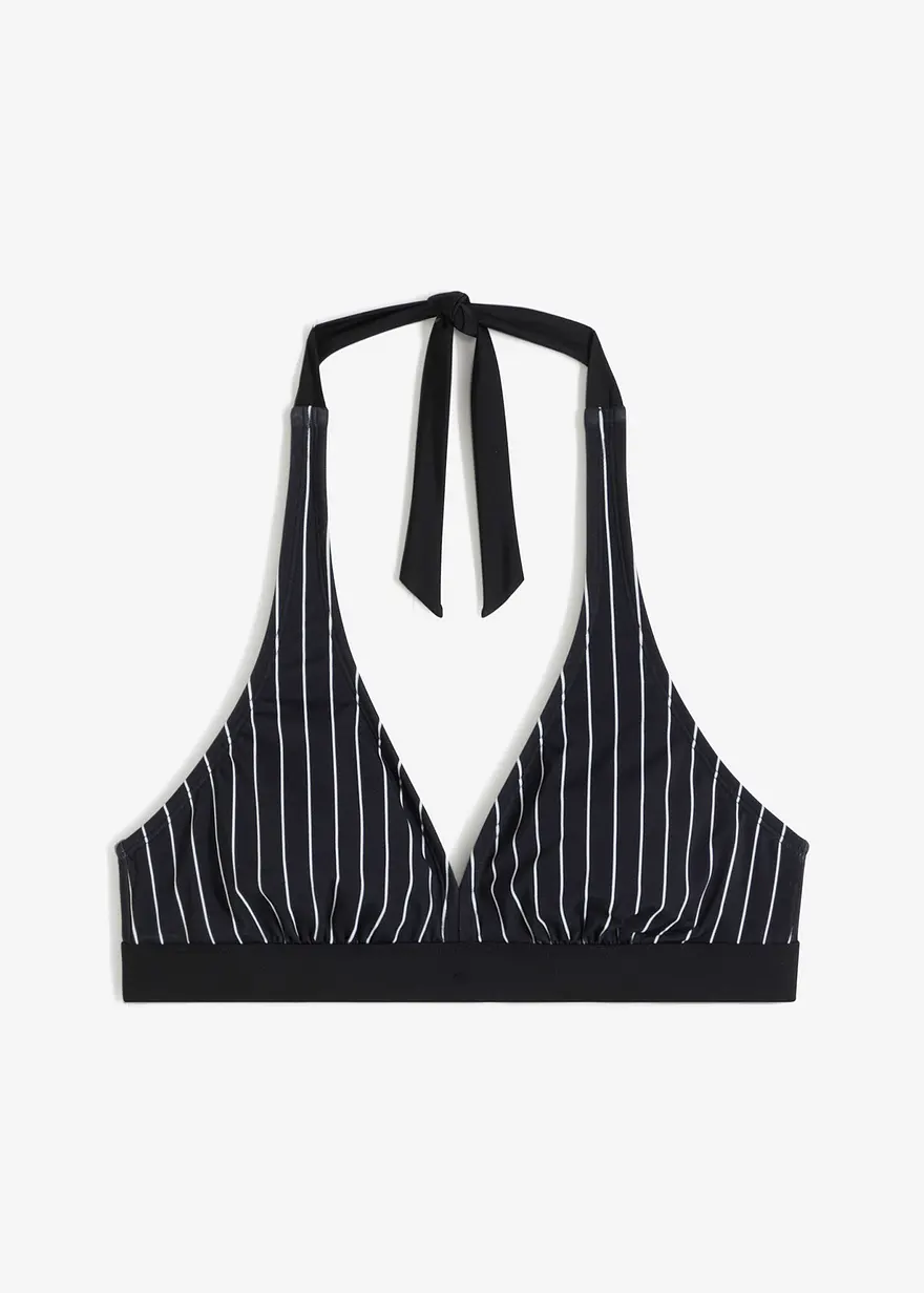 Neckholder Bikini Oberteil in schwarz von vorne - bonprix