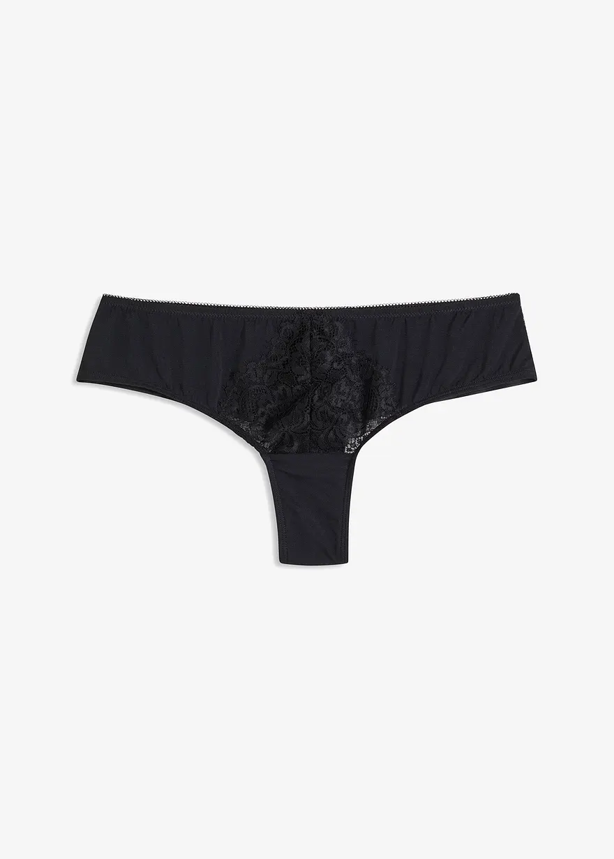 Brazilslip in schwarz von vorne - bonprix