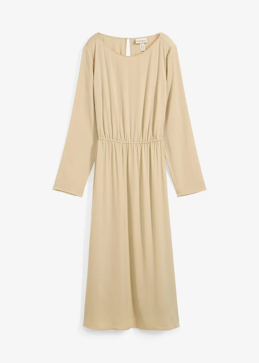 Midikleid aus feinem Satin in grün von vorne - bonprix