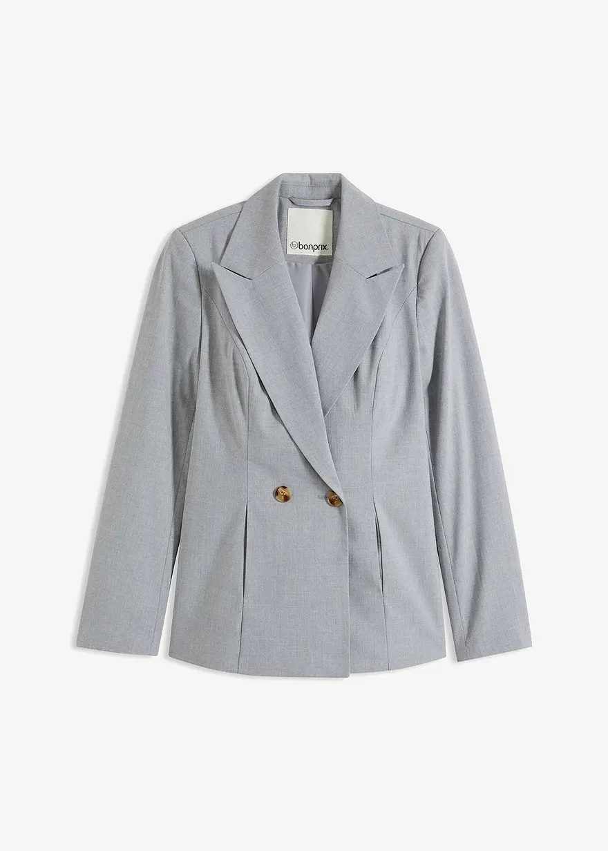 doppelreihiger Blazer in grau von vorne - bonprix