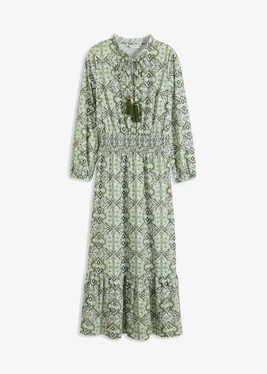 Maxikleid aus Jersey in grün von vorne - bonprix