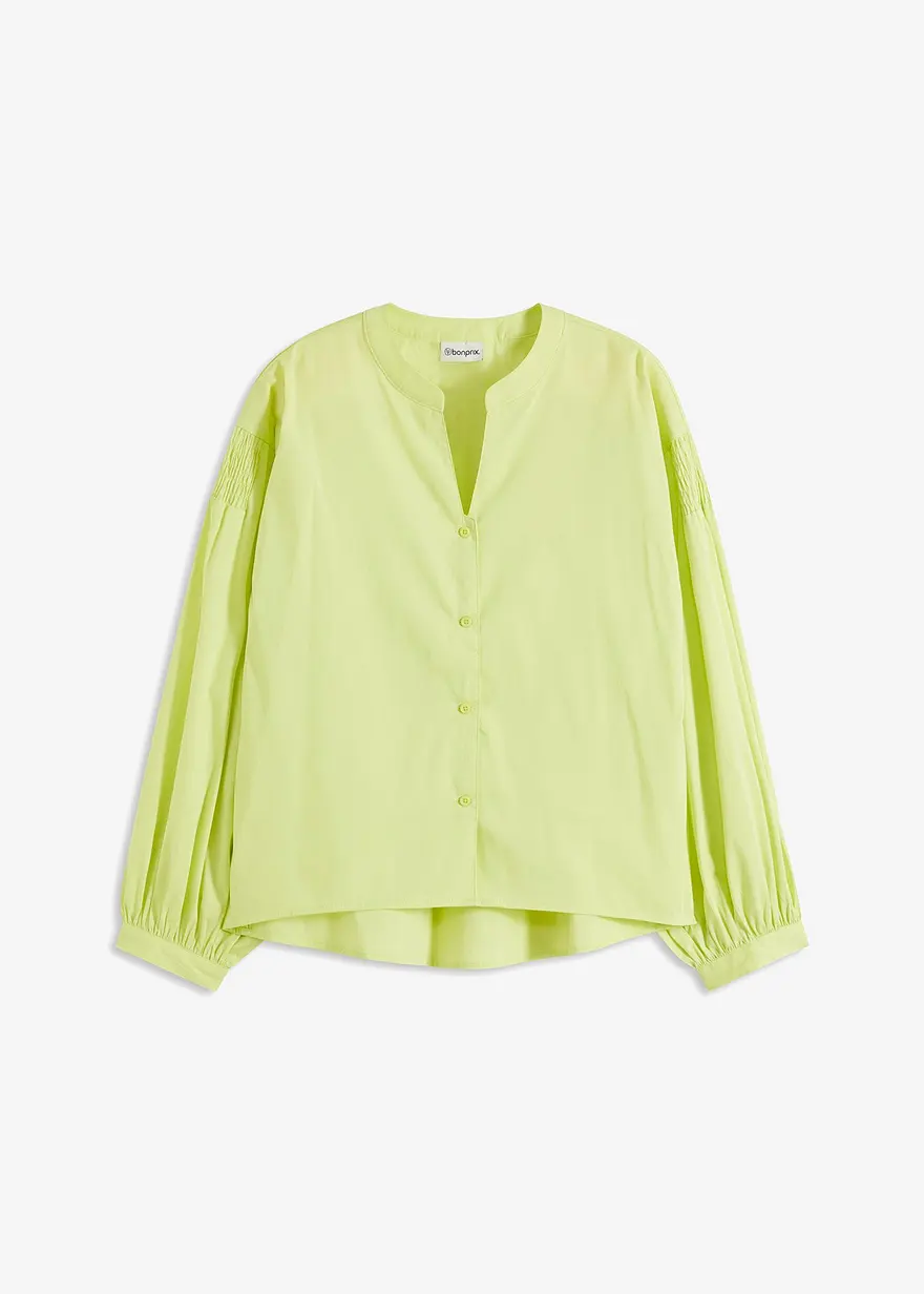 Vokuhila-Bluse in grün von vorne - bonprix