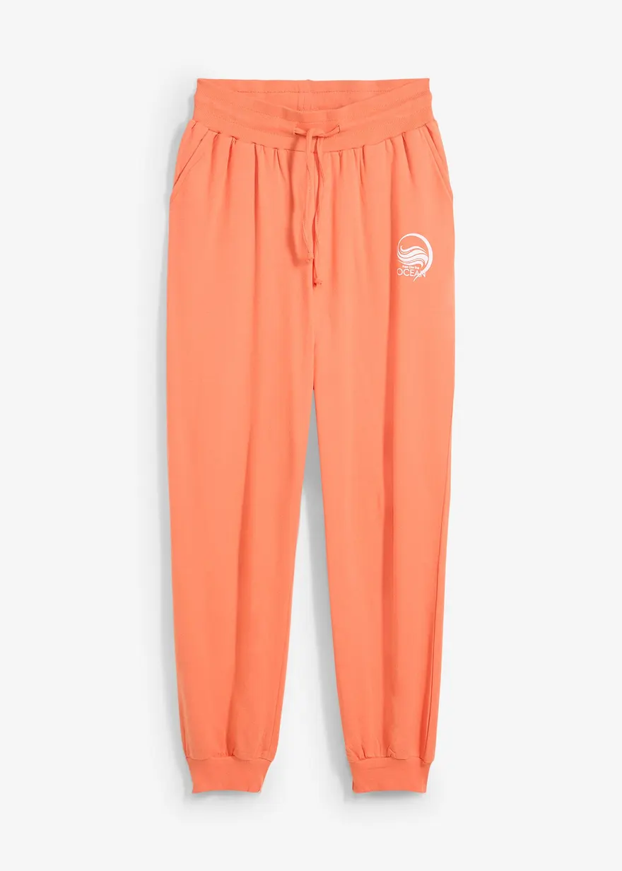 Sweathose aus reiner Baumwolle in orange von vorne - bonprix