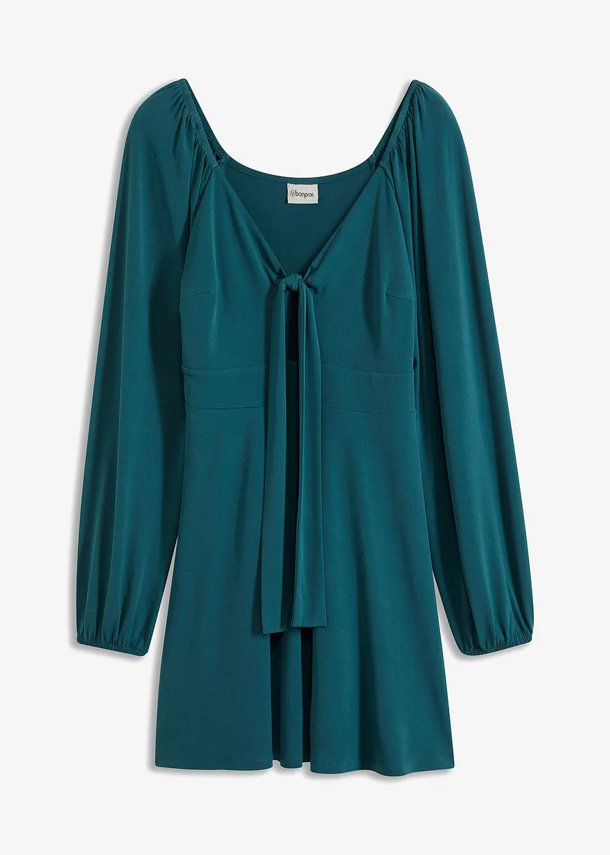 Minikleid mit Cut-Out in petrol von vorne - bonprix