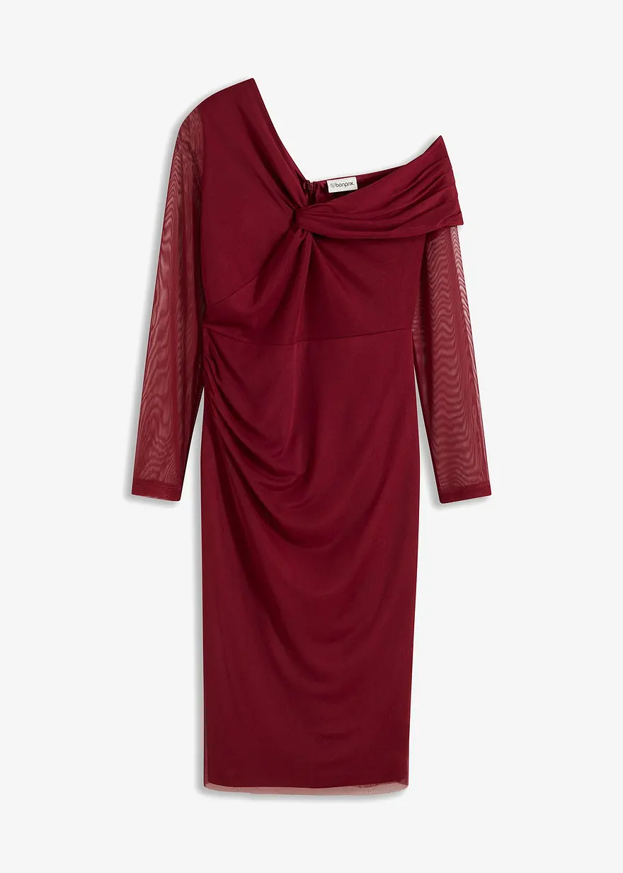 Figurbetontes Midikleid in rot von vorne - bonprix