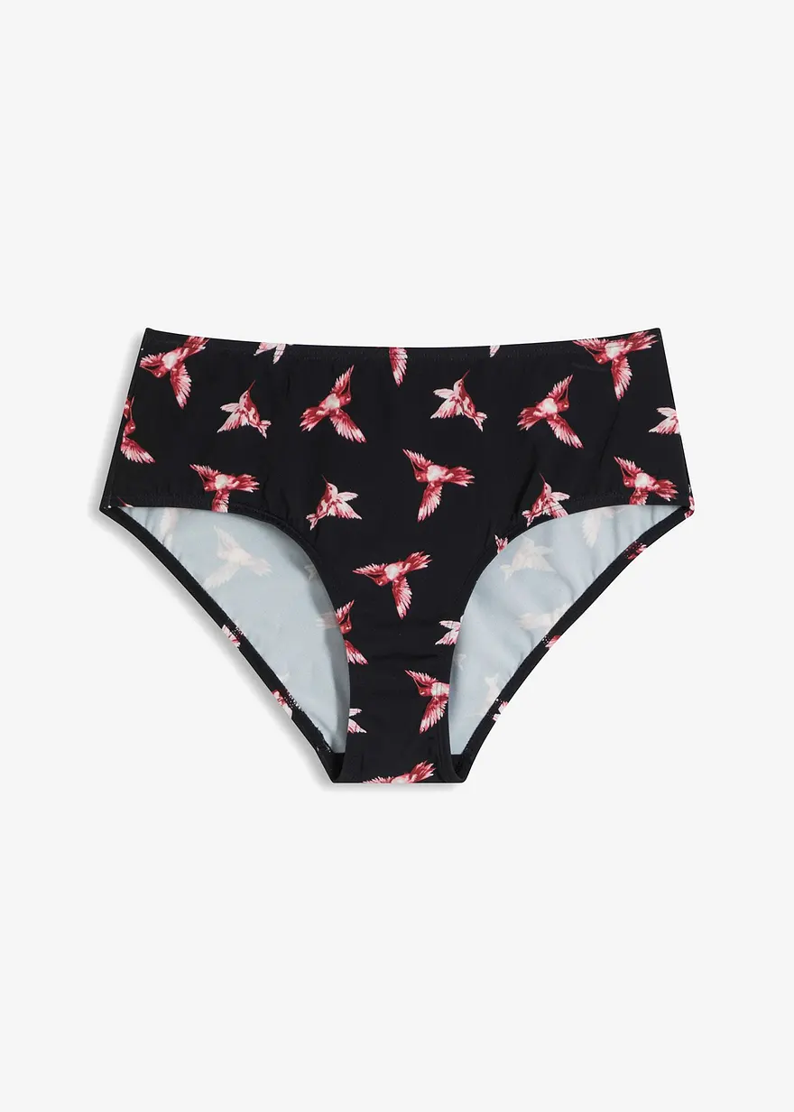 High waist Bikinihose in schwarz von vorne - bonprix