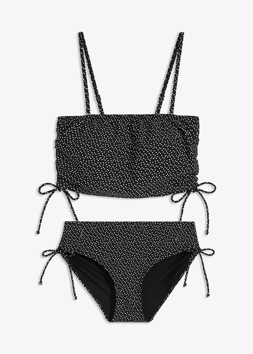 Bandeau Bikini (2-tlg.Set) in schwarz von vorne - bonprix