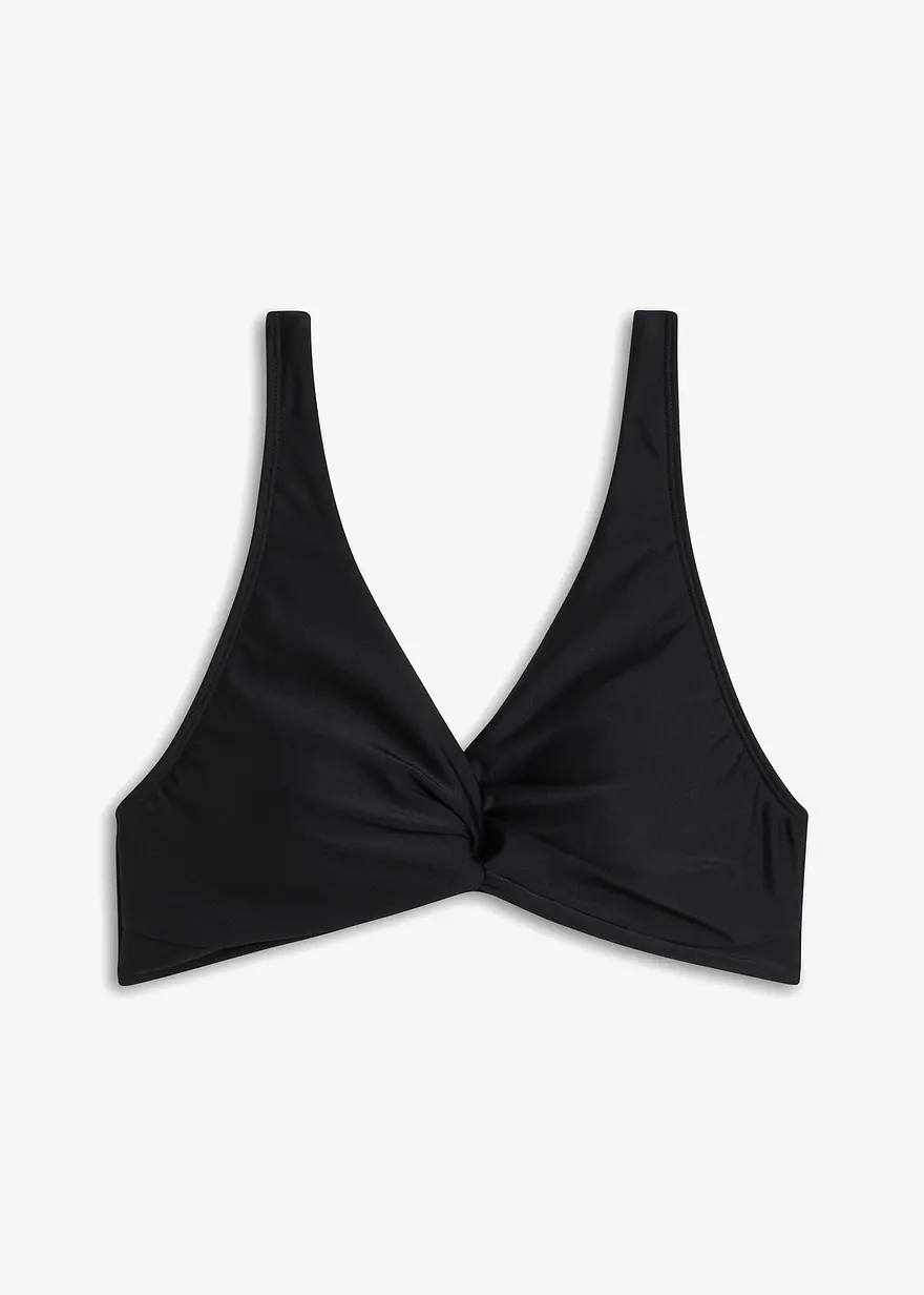 Bustier-Bikinioberteil mit Twistdetail in schwarz von vorne - bonprix