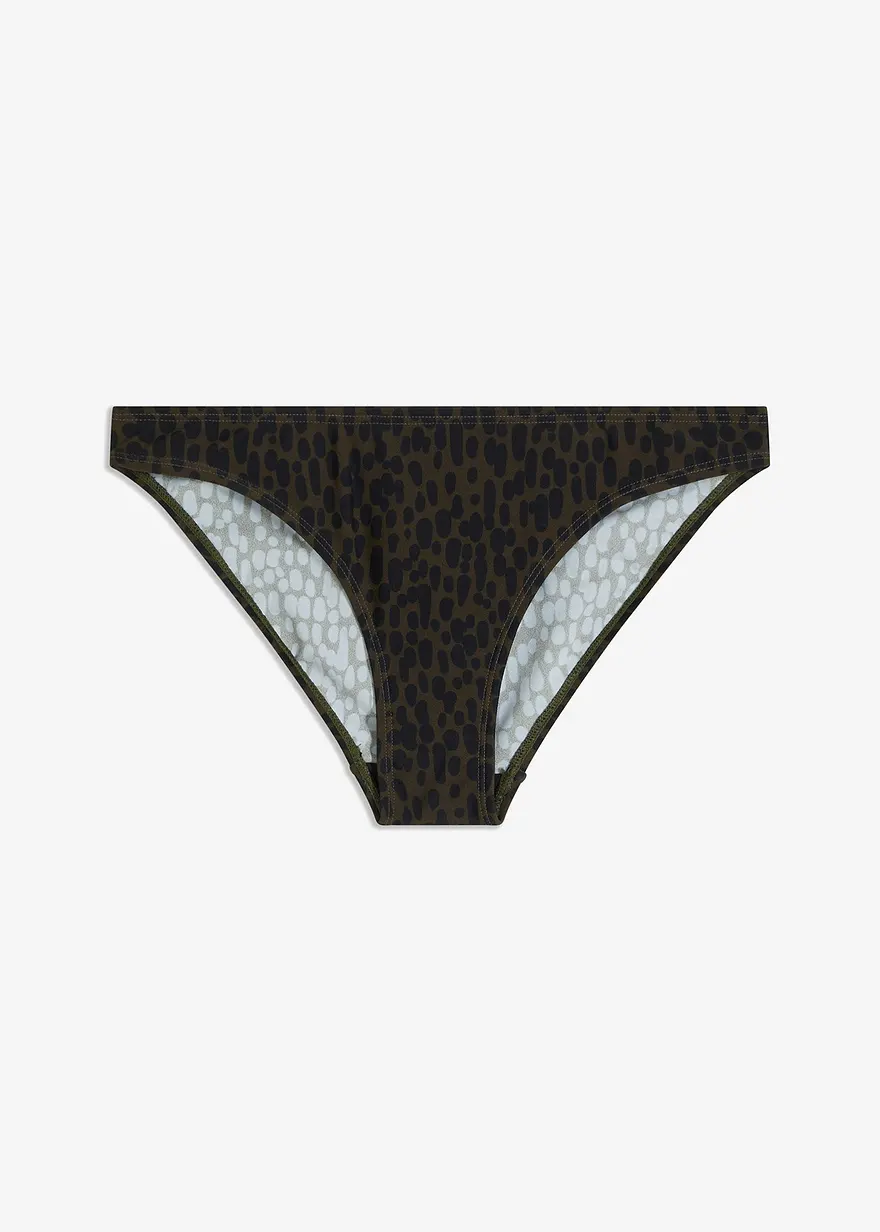 Knappe Bikinihose mit normalem Beinausschnitt in grün von vorne - bonprix