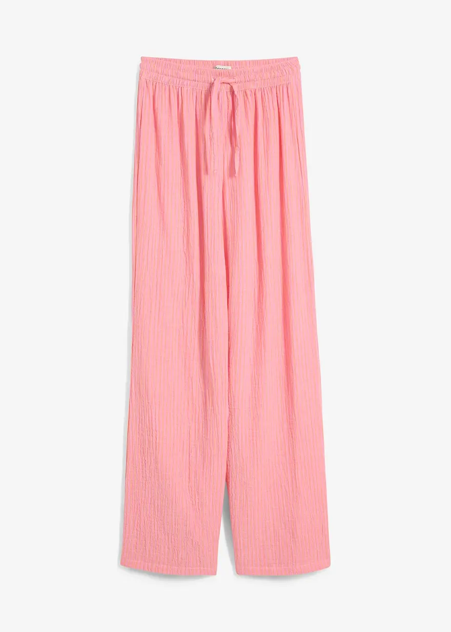 Gestreifte Palazzo-Hose in pink von vorne - bonprix