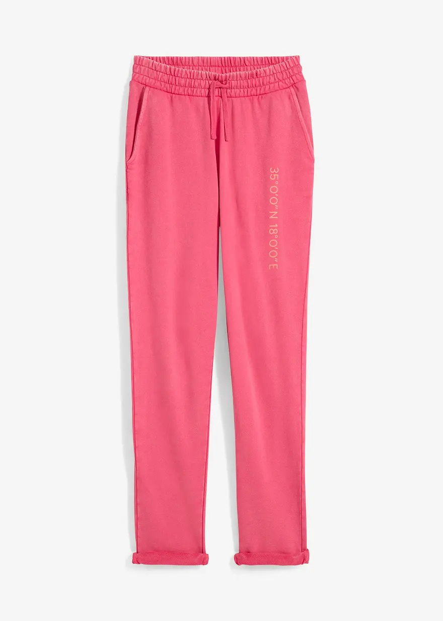 Bedruckte Sweathose aus schwerem Material in pink von vorne - bonprix
