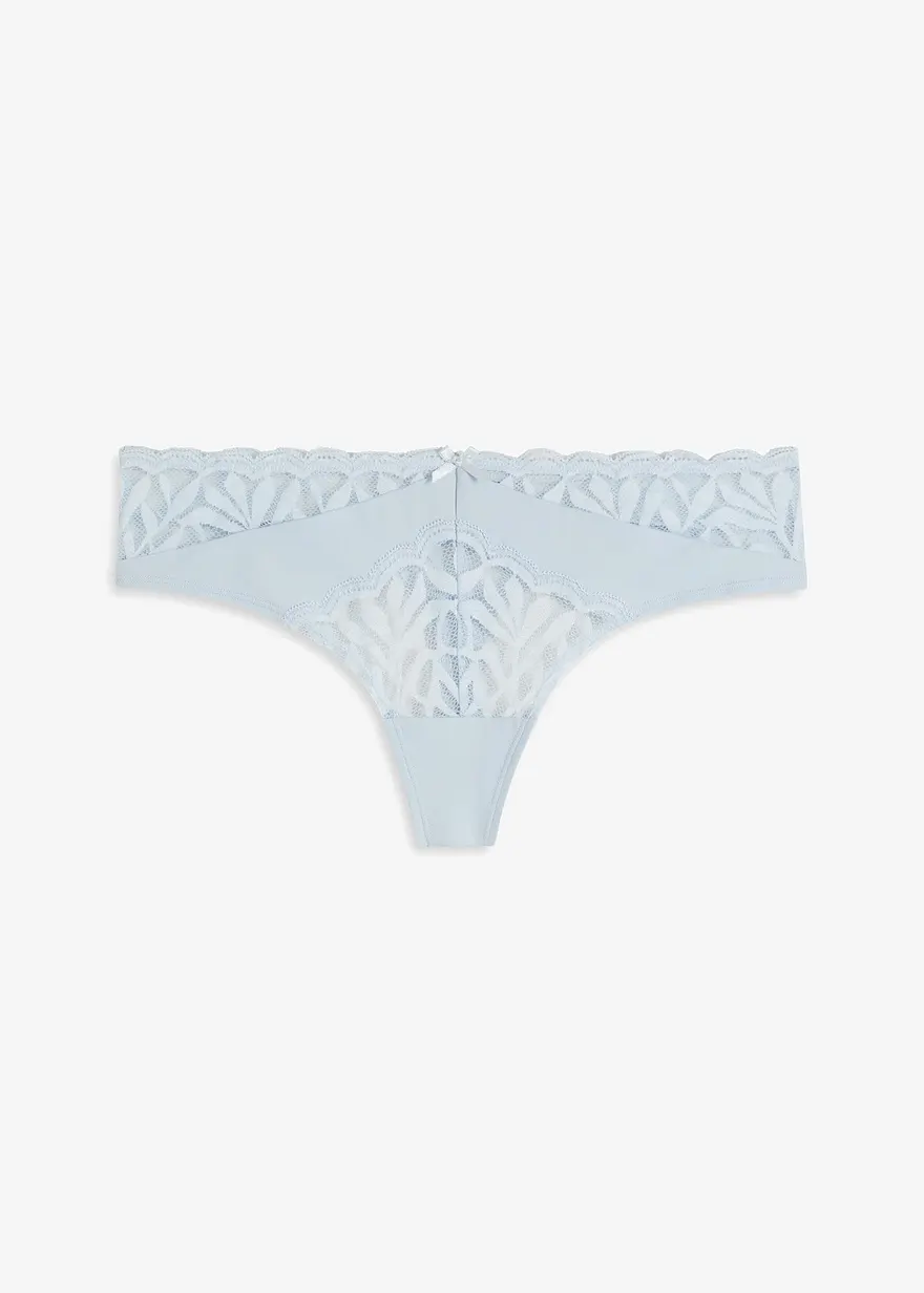 String Panty in blau von vorne - bonprix