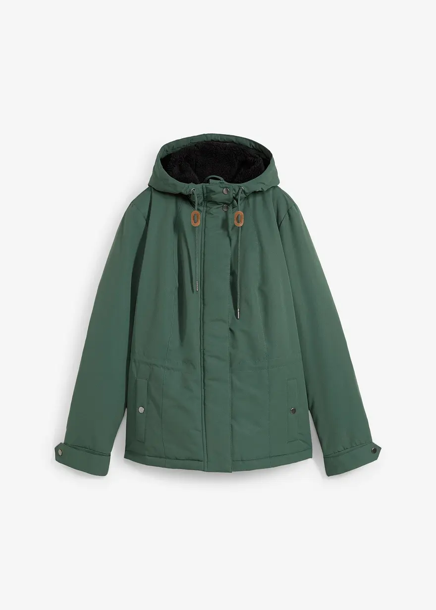 Wasserabweisende Outdoorjacke in grün von vorne - bonprix