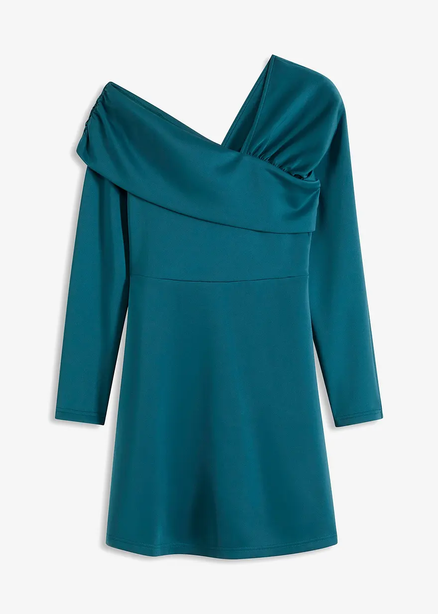 Figurbetontes Minikleid in petrol von vorne - bonprix
