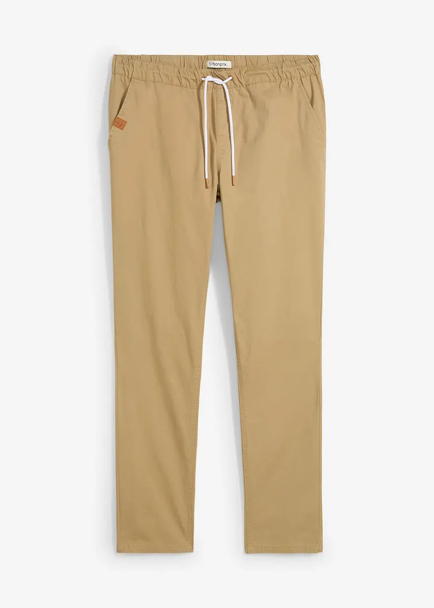 Regular Fit Stretch-Schlupfhose, Straight in braun von vorne - bonprix