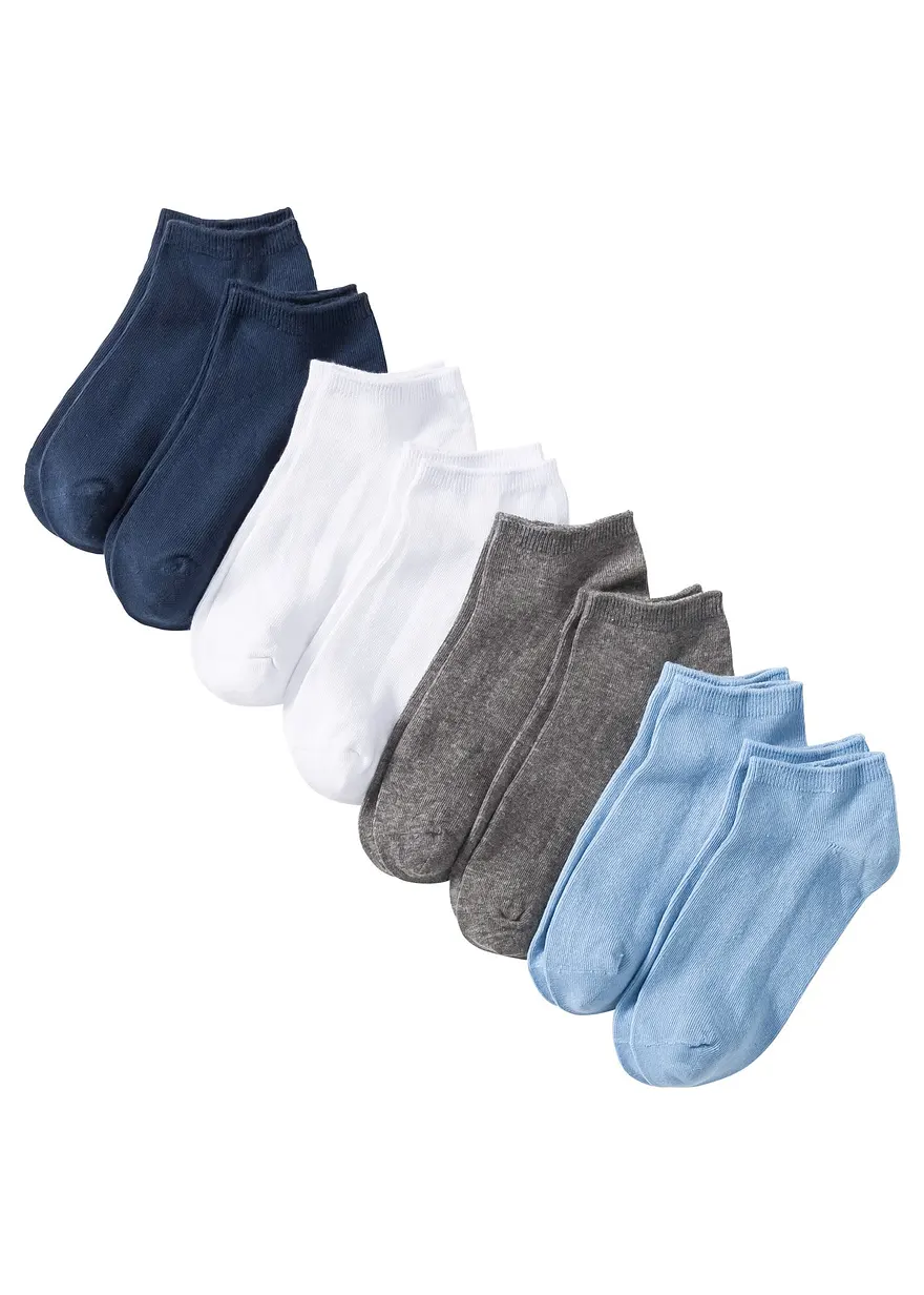Sneakersocken mit Bio-Baumwolle (8er Pack) in weiß von vorne - bonprix