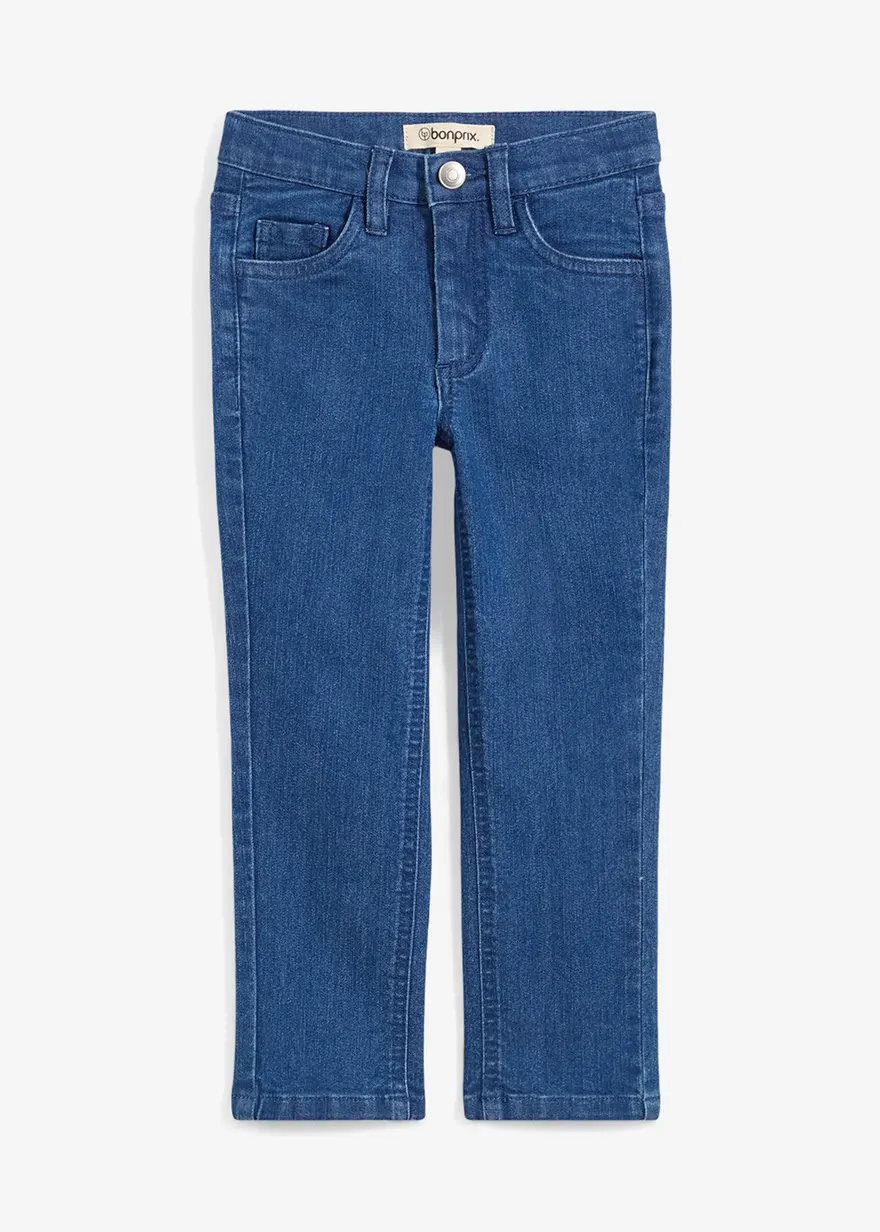 Slim Fit Stretch-Jeans, Straight in blau von vorne - bonprix