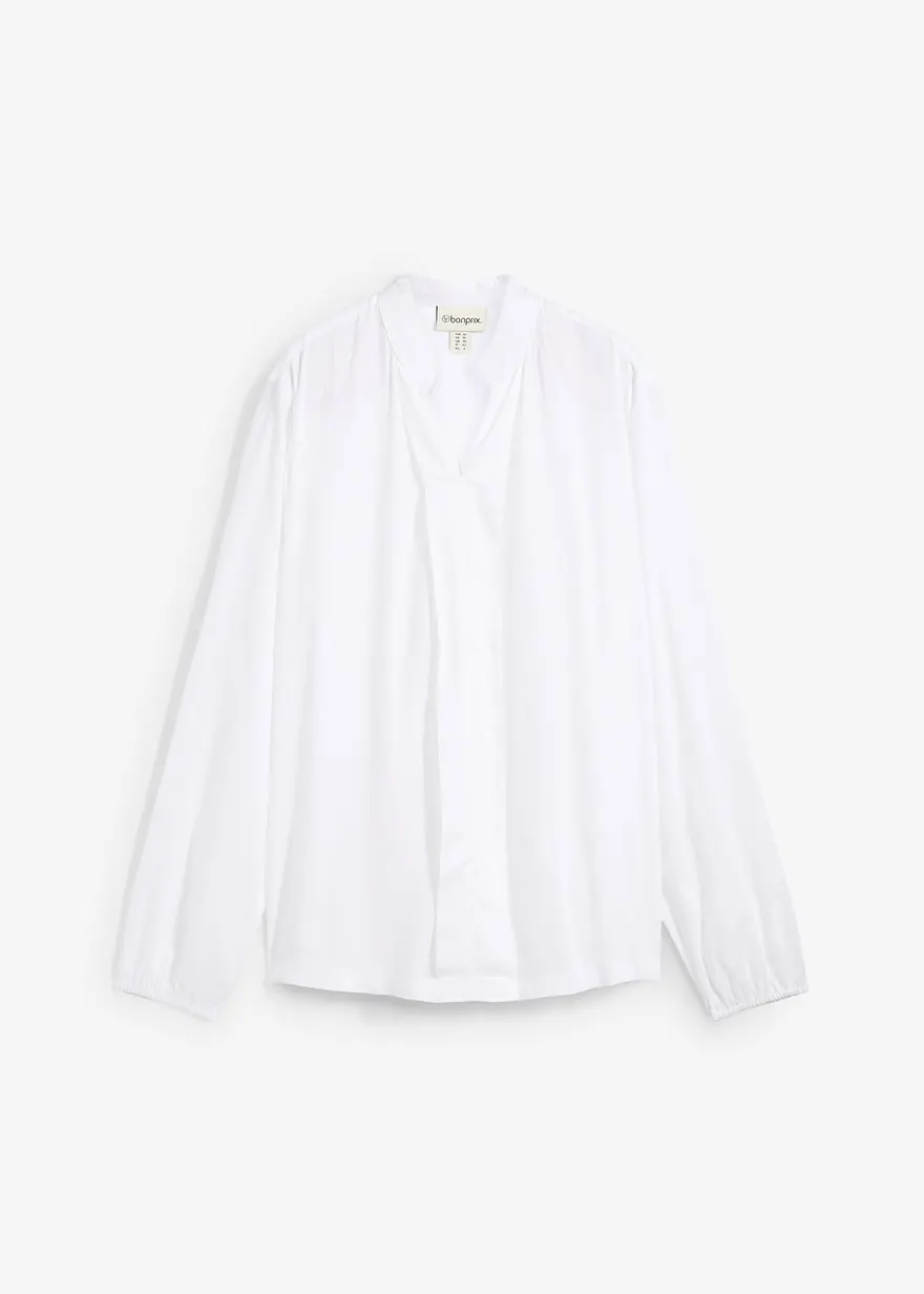 Bluse aus fließender Viskose in weiß von vorne - bonprix