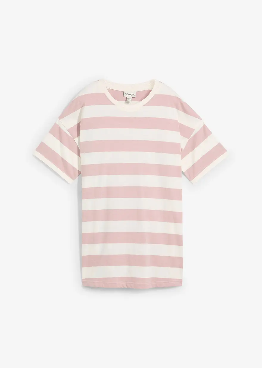 Oversize-Shirt aus reiner Bio-Baumwolle in lila von vorne - bonprix