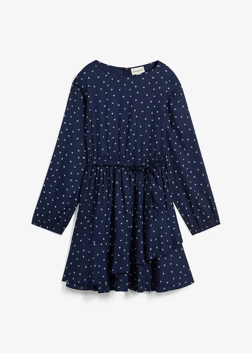 Kleid aus fließender Viskose in blau von vorne - bonprix