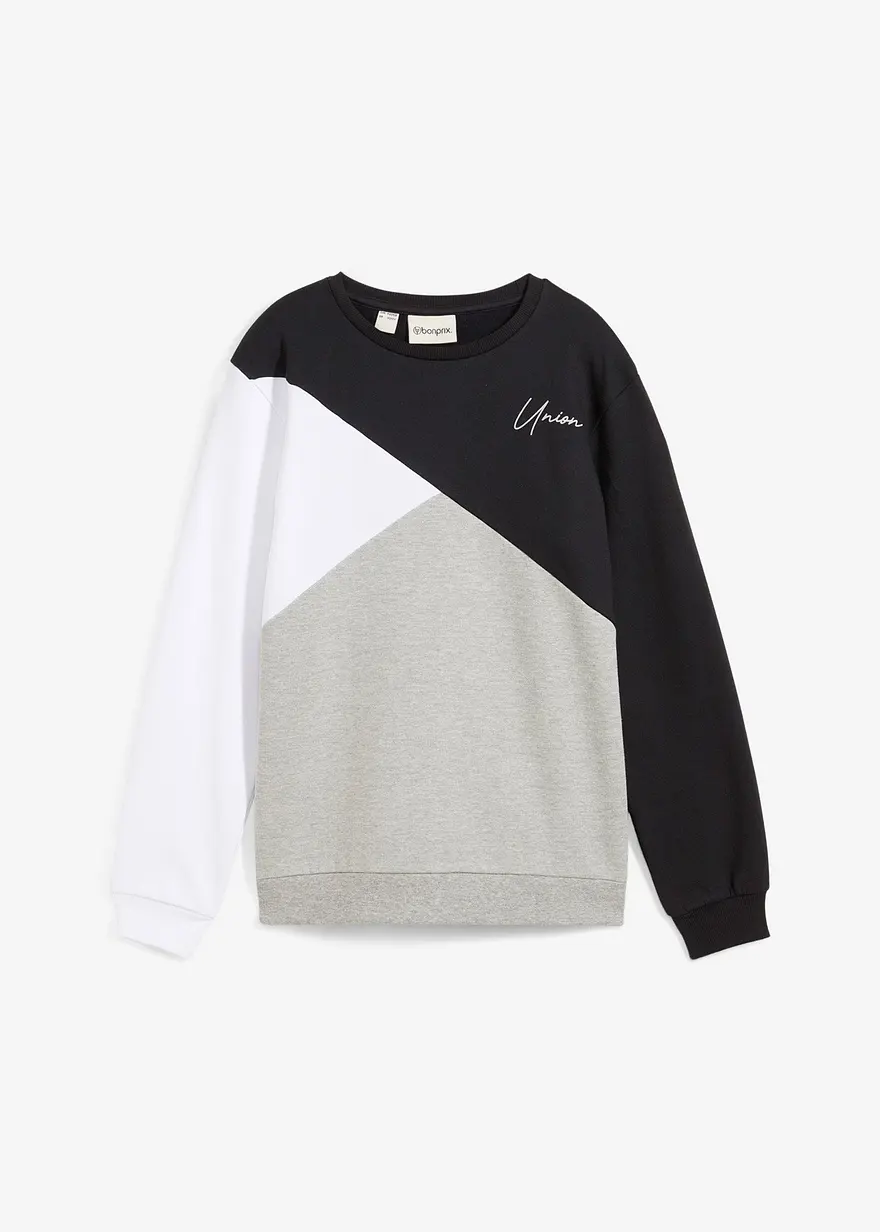 Sweatshirt, Loose Fit aus reiner Bio-Baumwolle in schwarz von vorne - bonprix
