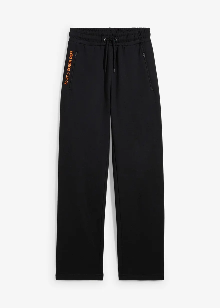 Jogginghose aus weichem Baumwoll-Mix in schwarz von vorne - bonprix