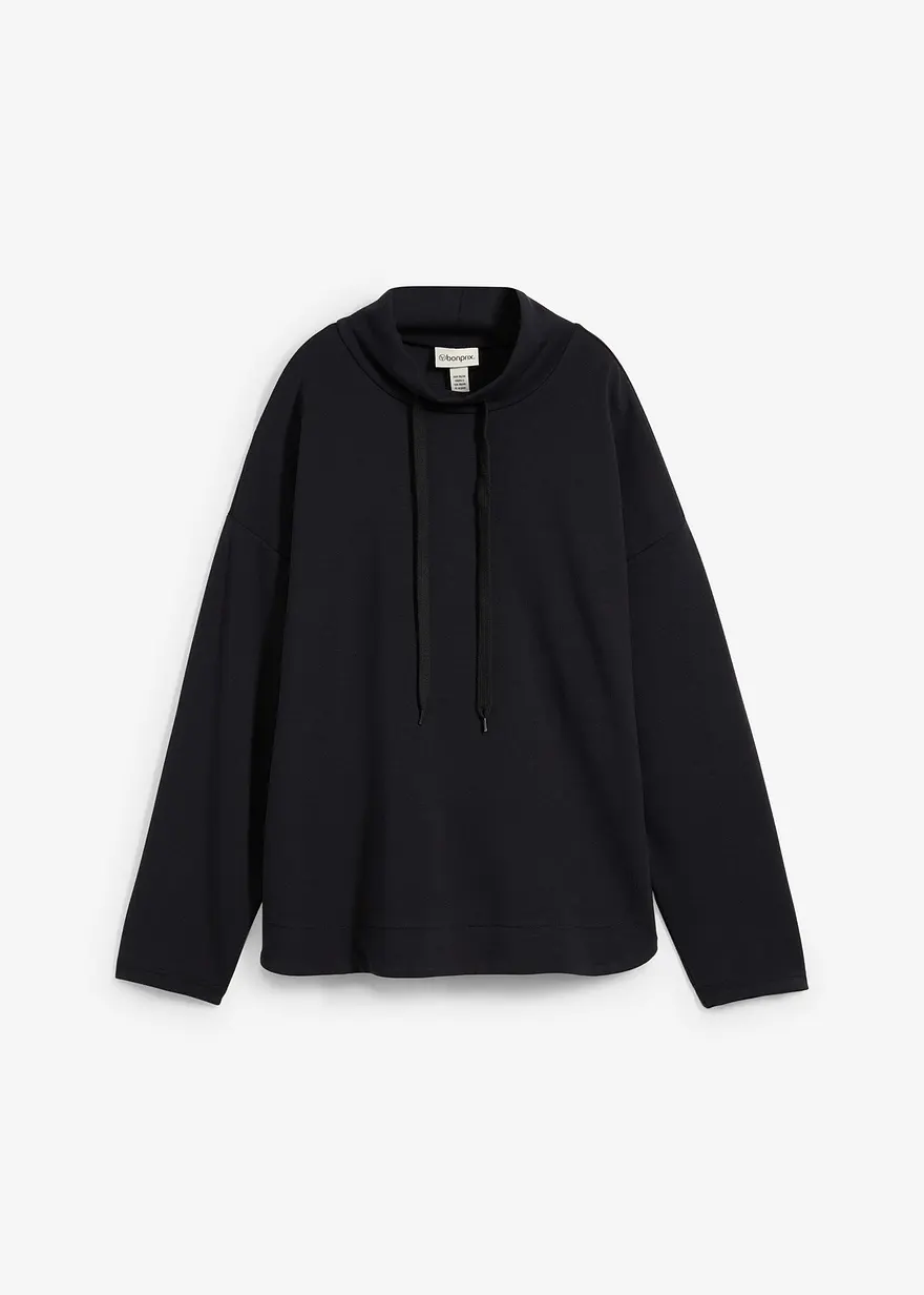 Sweatshirt mit Viskose in schwarz von vorne - bonprix