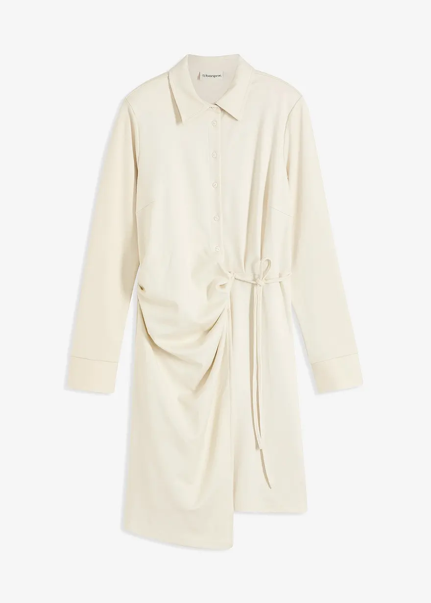 Wickelkleid in beige von vorne - bonprix