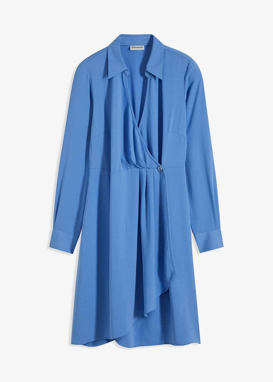 Wickelkleid in blau von vorne - bonprix