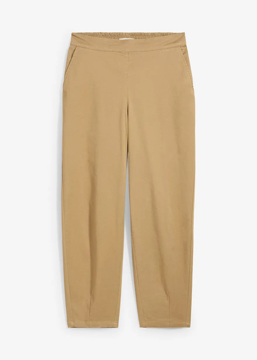 Schlupfhose aus Baumwoll-Mix in braun von vorne - bonprix