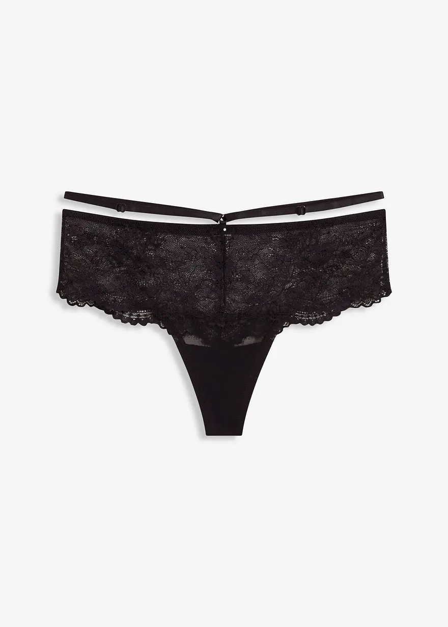 String Panty in schwarz von vorne - bonprix