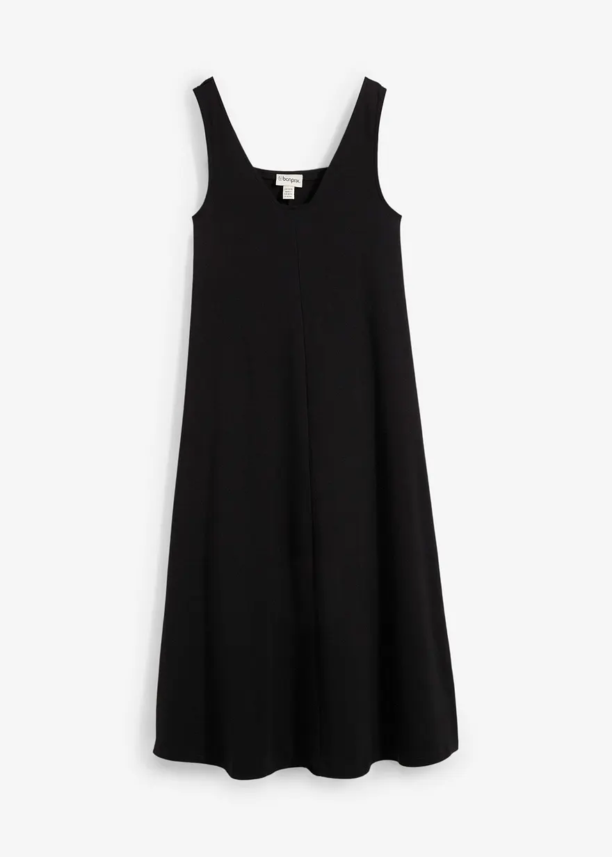 Jerseykleid aus reiner Bio-Baumwolle in schwarz von vorne - bonprix